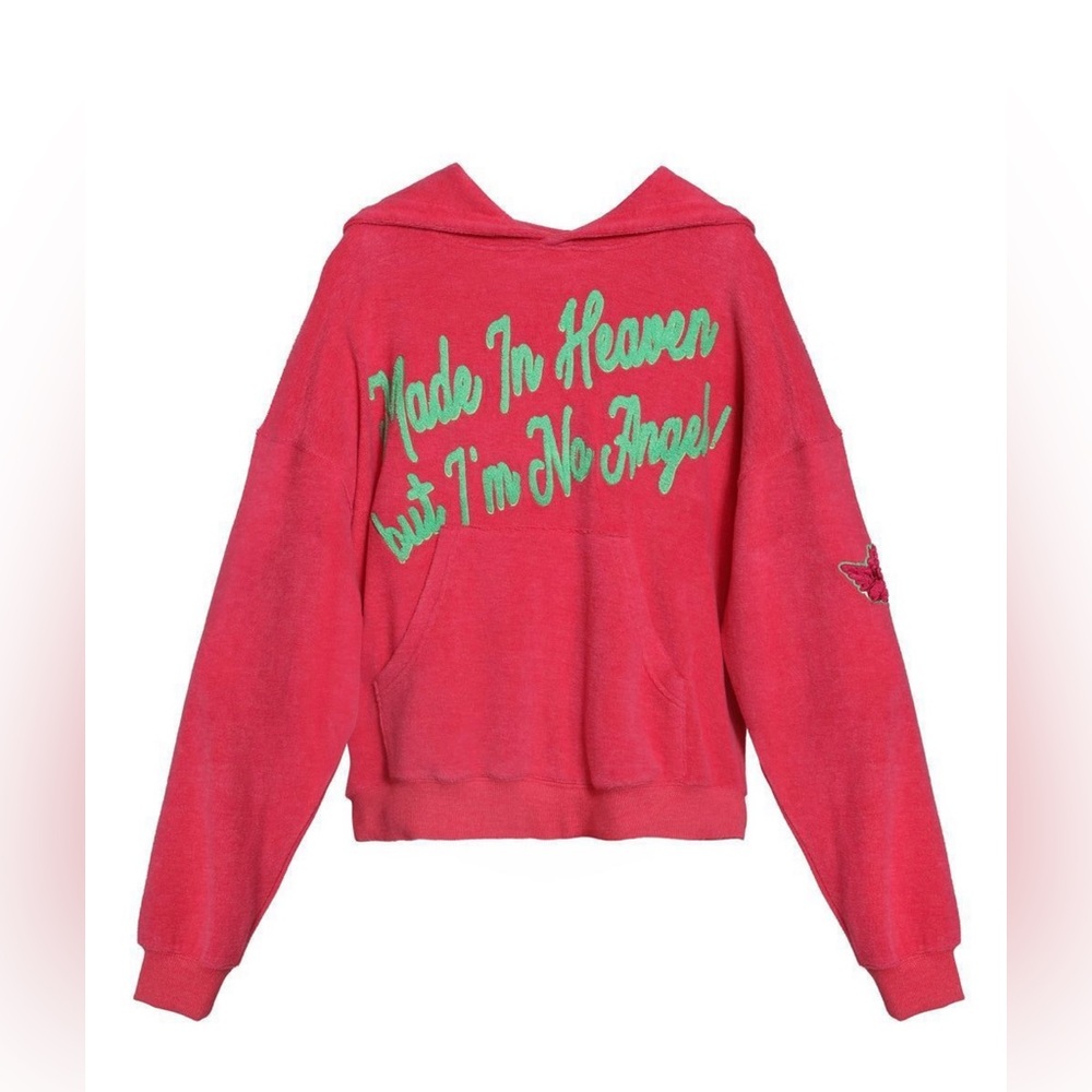 Boys Lie Hot Pink Sweatshirt with Green Script Graphic - Picture 3 of 5